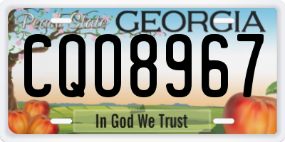 GA license plate CQO8967