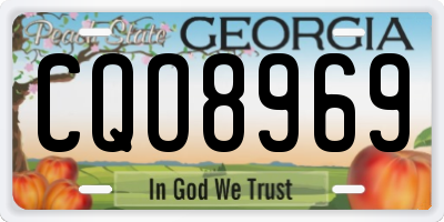 GA license plate CQO8969