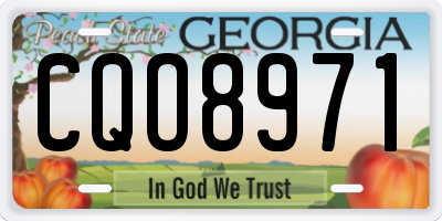 GA license plate CQO8971