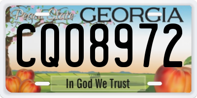 GA license plate CQO8972