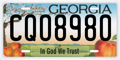 GA license plate CQO8980