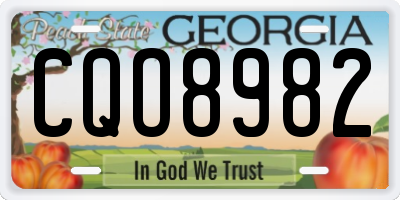 GA license plate CQO8982