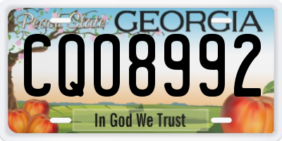 GA license plate CQO8992