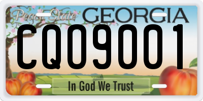 GA license plate CQO9001