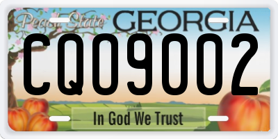 GA license plate CQO9002