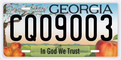 GA license plate CQO9003