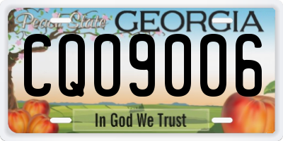 GA license plate CQO9006