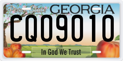 GA license plate CQO9010