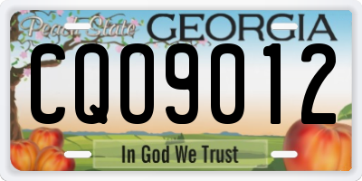 GA license plate CQO9012