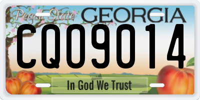 GA license plate CQO9014