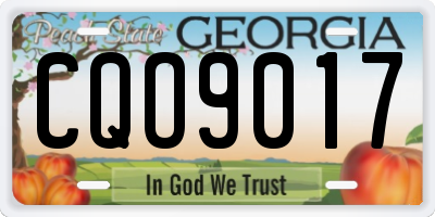 GA license plate CQO9017