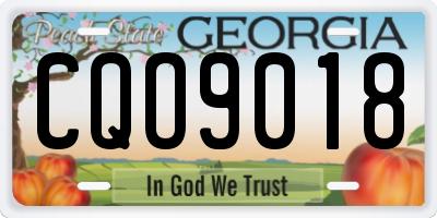 GA license plate CQO9018