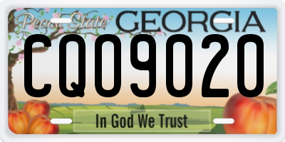 GA license plate CQO9020
