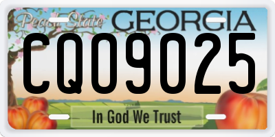 GA license plate CQO9025