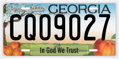 GA license plate CQO9027