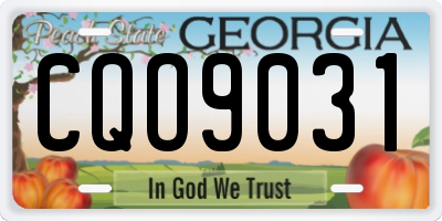 GA license plate CQO9031