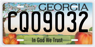 GA license plate CQO9032