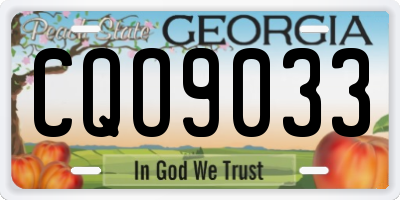 GA license plate CQO9033