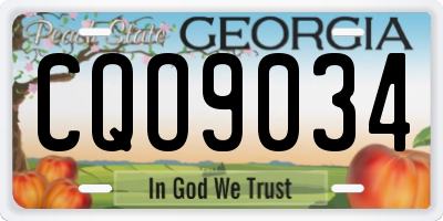 GA license plate CQO9034