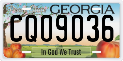 GA license plate CQO9036