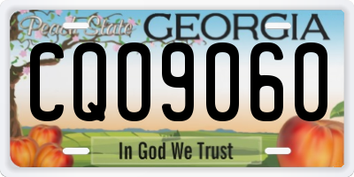 GA license plate CQO9060