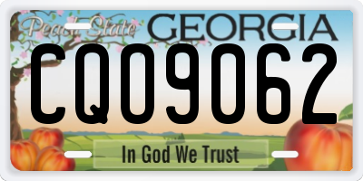 GA license plate CQO9062