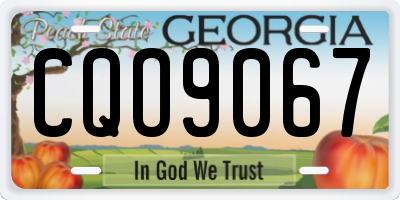 GA license plate CQO9067