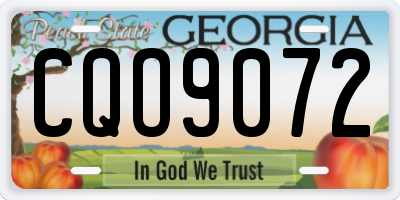 GA license plate CQO9072