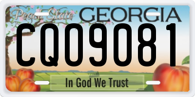 GA license plate CQO9081