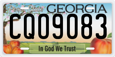 GA license plate CQO9083