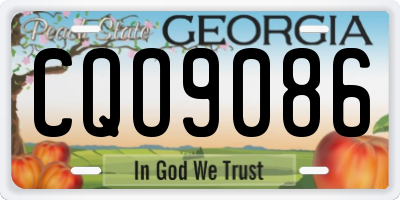 GA license plate CQO9086