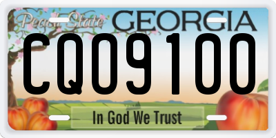 GA license plate CQO9100