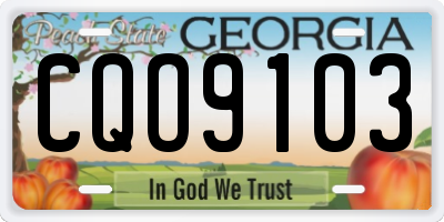 GA license plate CQO9103