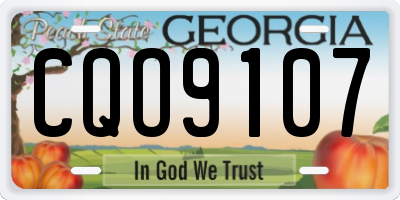GA license plate CQO9107