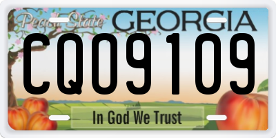 GA license plate CQO9109
