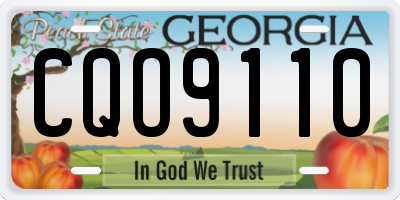 GA license plate CQO9110
