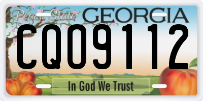 GA license plate CQO9112