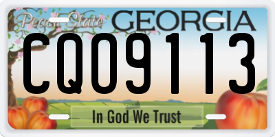 GA license plate CQO9113