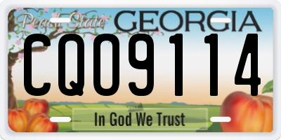 GA license plate CQO9114