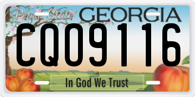 GA license plate CQO9116