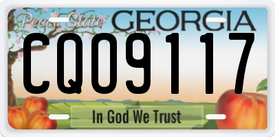 GA license plate CQO9117