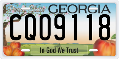 GA license plate CQO9118