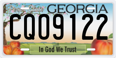 GA license plate CQO9122
