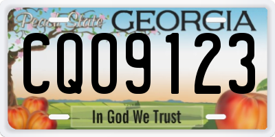GA license plate CQO9123