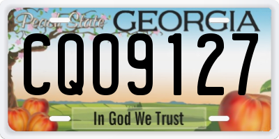GA license plate CQO9127