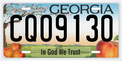 GA license plate CQO9130