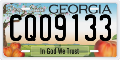 GA license plate CQO9133