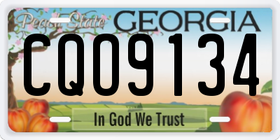 GA license plate CQO9134