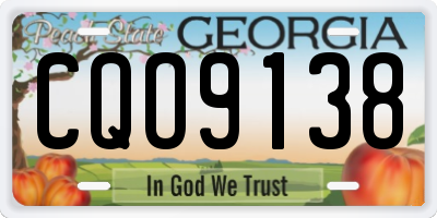 GA license plate CQO9138