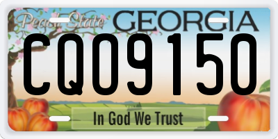 GA license plate CQO9150